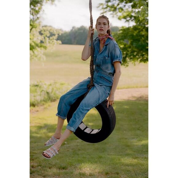 Pistola Grover Denim Jumpsuit size large - Picture 4 of 10